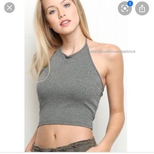 Brandy Melville gray halter top
